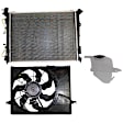 3-Piece Kit Radiator, 3.3L, 6Cyl, Includes (1) Radiator, (1) Cooling Fan Assembly and (1) Coolant Reservoir