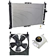 3-Piece Kit Radiator, 1.6L, 4Cyl, Includes (1) Radiator, (1) Cooling Fan Assembly and (1) Coolant Reservoir