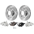 2-Wheel Set Front Brake Kit With Calipers, Plain Surface 5 Lugs 277.88 mm Ceramic, Includes (2) Brake Caliper, (1) Brake Pad Set and (2) Brake Disc