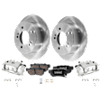 2-Wheel Set Rear Brake Kit With Calipers, Plain Surface 5 Lugs 261.87 mm Ceramic FWD, Includes (2) Brake Caliper, (1) Brake Pad Set and (2) Brake Disc