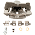 2-Wheel Set Front Brake Kit With Calipers, Plain Surface 5 Lugs 275.08 mm Ceramic FWD, Includes (2) Brake Caliper, (2) Brake Disc and (1) Brake Pad Set