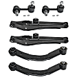 2007-2009 Dodge Caliber - 6-Piece Kit Rear, Driver and Passenger Side Suspension Includes Control Arms and Sway Bar Links