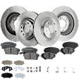 4-Wheel Set Front and Rear Brake Disc and Pad Kit, Plain Surface 5 Lugs Front-323.09 mm/Rear-300.99 mm, Includes (4) Brake Disc and (2) Brake Pad Set
