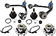 6-Piece Kit Front, Driver and Passenger Side Suspension Kit, Includes (2) Control Arm, (2) Ball Joint and (2) Wheel Hub