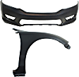 2015 Honda Accord - 2-Piece Kit Front Primed Bumper Cover, Sedan,  Includes (1) Bumper Cover and (1) Fender