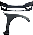 2-Piece Kit, Front Primed Bumper Cover, Sedan, Includes (1) Bumper Cover and (1) Fender