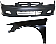 2-Piece Kit, Front Primed Bumper Cover, Includes (1) Bumper Cover and (1) Fender