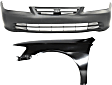 2002 Honda Accord - 2-Piece Kit Front Primed Bumper Cover, Sedan,  Includes (1) Bumper Cover and (1) Fender