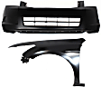 2-Piece Kit, Front Primed Bumper Cover, 4Cyl Eng., Sedan, Includes (1) Bumper Cover and (1) Fender