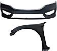 2-Piece Kit, Front Primed Bumper Cover, Sedan, Includes (1) Bumper Cover and (1) Fender