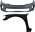 2-Piece Kit, Front, Driver Side Fender, Includes (1) Bumper Cover and (1) Fender