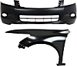 2-Piece Kit, Front Primed Bumper Cover, Sedan, 3.5L V6 Engine, CAPA Certified, Includes (1) Bumper Cover and (1) Fender
