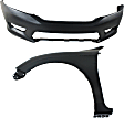2-Piece Kit, Front Primed Bumper Cover, Sedan, CAPA Certified, Includes (1) Bumper Cover and (1) Fender