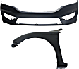 2-Piece Kit, Front Primed Bumper Cover, Sedan, CAPA Certified, Includes (1) Bumper Cover and (1) Fender
