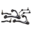 6-Piece Kit Front, Driver and Passenger Side, Upper Control Arm Kit, Includes (2) Control Arm, (2) Sway Bar Link, and (2) Tie Rod End