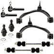 8-Piece Kit Front, Driver and Passenger Side, Upper Control Arm Kit, Includes (2) Control Arm, (2) Ball Joint, (2) Tie Rod End and (2) Sway Bar Link