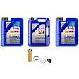 2010 Audi Q5 - 6-Piece Kit Synthetic Motor Oil, 6.55 Quart (qt) capacity, Includes (3) Motor Oil, (1) Oil Drain Plug, (1) Oil Drain Plug Gasket and (1) Oil Filter