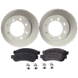 Rear Brake Disc and Pad Kit, G-Coated, Plain Surface, 8 Lugs, 340.11 mm, Semi-metallic