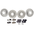 Front and Rear Brake Disc and Pad Kit, G-Coated, Plain Surface, 5 Lugs, Front-320.04 mm/Rear-282.96 mm, Front-Ceramic/Rear-Organic