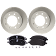 Rear Brake Disc and Pad Kit, G-Coated, Plain Surface, 8 Lugs, 340.11 mm, Semi-metallic