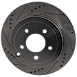 2-Wheel Set Rear Brake Kit With Calipers, Cross-drilled and Slotted 5 Lugs 302.01 mm Ceramic, Includes (2) Brake Caliper, (2) Brake Disc and (1) Brake Pad Set