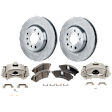 2-Wheel Set Front Brake Kit With Calipers, Plain Surface 5 Lugs 296.93 mm Ceramic FWD, Includes (2) Brake Caliper, (2) Brake Disc and (1) Brake Pad Set