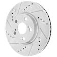 2-Wheel Set Front Brake Kit With Calipers, Cross-drilled and Slotted 5 Lugs 275 mm Ceramic FWD, Includes (2) Brake Caliper, (2) Brake Disc and (1) Brake Pad Set