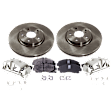 2-Wheel Set Front Brake Kit With Calipers, Plain Surface 5 Lugs 320.04 mm Ceramic, Includes (2) Brake Caliper, (2) Brake Disc and (1) Brake Pad Set