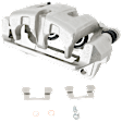 2-Wheel Set Front Brake Kit With Calipers, Plain Surface 5 Lugs 320 mm Organic, Includes (2) Caliper, (2) Disc, and (1) Pad Set