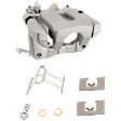 2-Wheel Set Rear Brake Kit With Calipers, Plain Surface 5 Lugs 259.59 mm Ceramic FWD, Includes (2) Brake Caliper, (2) Brake Disc and (1) Brake Pad Set