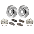 2-Wheel Set Front Brake Kit With Calipers, Plain Surface 5 Lugs 321.06 mm Ceramic, Includes (2) Brake Caliper, (2) Brake Disc and (1) Brake Pad Set