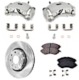 2-Wheel Set Front Brake Kit With Calipers, Plain Surface 4 Lugs 256.03 mm Ceramic FWD, Includes (2) Brake Caliper, (2) Brake Disc and (1) Brake Pad Set
