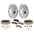 2-Wheel Set Front Brake Kit With Calipers, Plain Surface 5 Lugs 336.04 mm Semi-metallic, Includes (2) Brake Caliper, (1) Brake Pad Set and (2) Brake Disc