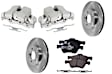 2-Wheel Set Front Brake Kit With Calipers, Plain Surface 5 Lugs 302.77 mm Ceramic, Includes (2) Brake Caliper, (2) Brake Disc and (1) Brake Pad Set