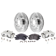 2-Wheel Set Front Brake Kit With Calipers, Plain Surface 6 Lugs 325.12 mm Ceramic, Includes (2) Brake Caliper, (1) Brake Pad Set and (2) Brake Disc