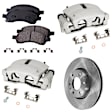 2-Wheel Set Front Brake Kit With Calipers, Plain Surface 6 Lugs 325.12 mm Ceramic, Includes (2) Brake Caliper, (2) Brake Disc and (1) Brake Pad Set
