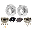 2-Wheel Set Front Brake Kit With Calipers, Plain Surface 5 Lugs 279.91 mm Ceramic FWD, Includes (2) Brake Caliper, (2) Brake Disc and (1) Brake Pad Set