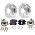 2-Wheel Set Rear Brake Kit With Calipers, Plain Surface, 5 Lugs, 261.87 mm, Organic, FWD, Includes (2) Caliper, (2) Disc, and (1) Pad Set