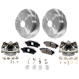 2-Wheel Set Rear Brake Kit With Calipers, Plain Surface 5 Lugs 309.12 mm Ceramic, Includes (2) Brake Caliper, (2) Brake Disc and (1) Brake Pad Set