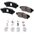 2-Wheel Set Rear Brake Kit With Calipers, Plain Surface 5 Lugs 309.12 mm Ceramic, Includes (2) Brake Caliper, (2) Brake Disc and (1) Brake Pad Set