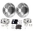 2-Wheel Set Rear Brake Kit With Calipers, Plain Surface 5 Lugs 288.04 mm Ceramic, Includes (2) Brake Caliper, (2) Brake Disc and (1) Brake Pad Set