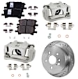 2-Wheel Set Rear Brake Kit With Calipers, Cross-drilled and Slotted 5 Lugs 288.04 mm Ceramic, Includes (2) Brake Caliper, (1) Brake Pad Set and (2) Brake Disc