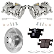 2-Wheel Set Rear Brake Kit With Calipers, Plain Surface 5 Lugs 314.96 mm Ceramic, Includes (2) Brake Caliper, (1) Brake Pad Set and (2) Brake Disc