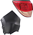2-Piece Kit Driver Side, Outer Halogen Tail Light, Without bulb(s), Includes (1) Bumper End and (1) Tail Light