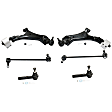 6-Piece Kit Front, Driver and Passenger Side Suspension Kit, Includes (2) Control Arm, (2) Sway Bar Link and (2) Tie Rod End