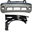 2003 Ford Explorer Sport Trac XLS - 2-Piece Kit Front Primed Bumper Cover,  Includes (1) Bumper Cover and (1) Fender