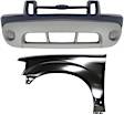 2-Piece Kit, Front Primed Bumper Cover, Includes (1) Bumper Cover and (1) Fender