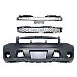 2014 Chevrolet Tahoe - 3-Piece Kit Front Primed Bumper Cover,  For Models Without Off Road Package, Sport Utility,  Includes (1) Bumper Cover, (1) Bumper Grille, and (1) Grille