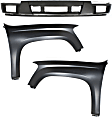3-Piece Kit, Front, Driver and Passenger Side Fender, Non-Xtreme Models, For Models Without Sport Package, Includes (1) Bumper Cover and (2) Fender