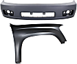 2-Piece Kit, Front Primed Bumper Cover, Includes (1) Bumper Cover and (1) Fender